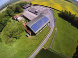 Solar Panels on Farm Building Roof